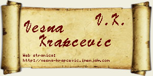 Vesna Krapčević vizit kartica